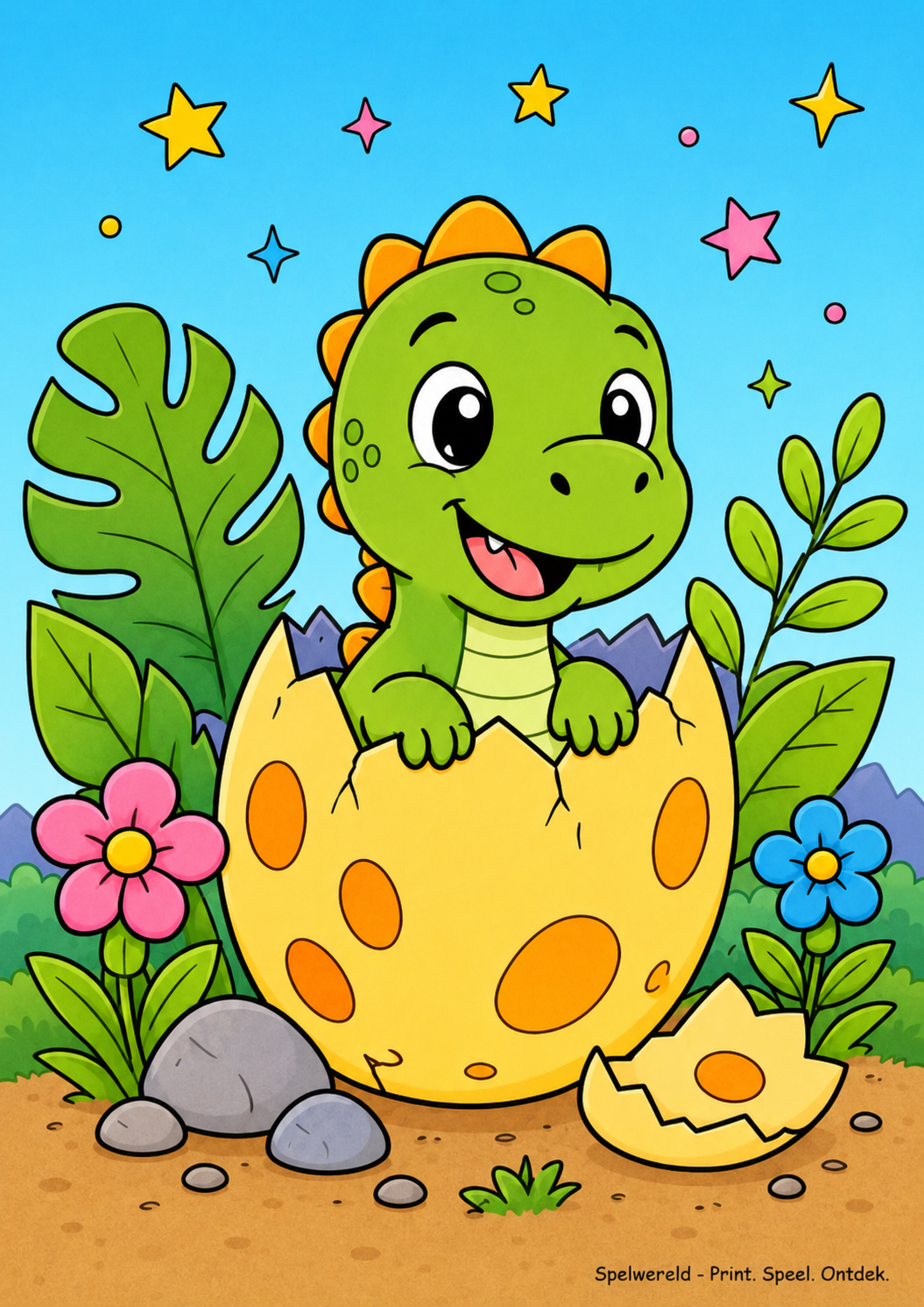 Voorbeeld van Babydino komt uit het ei