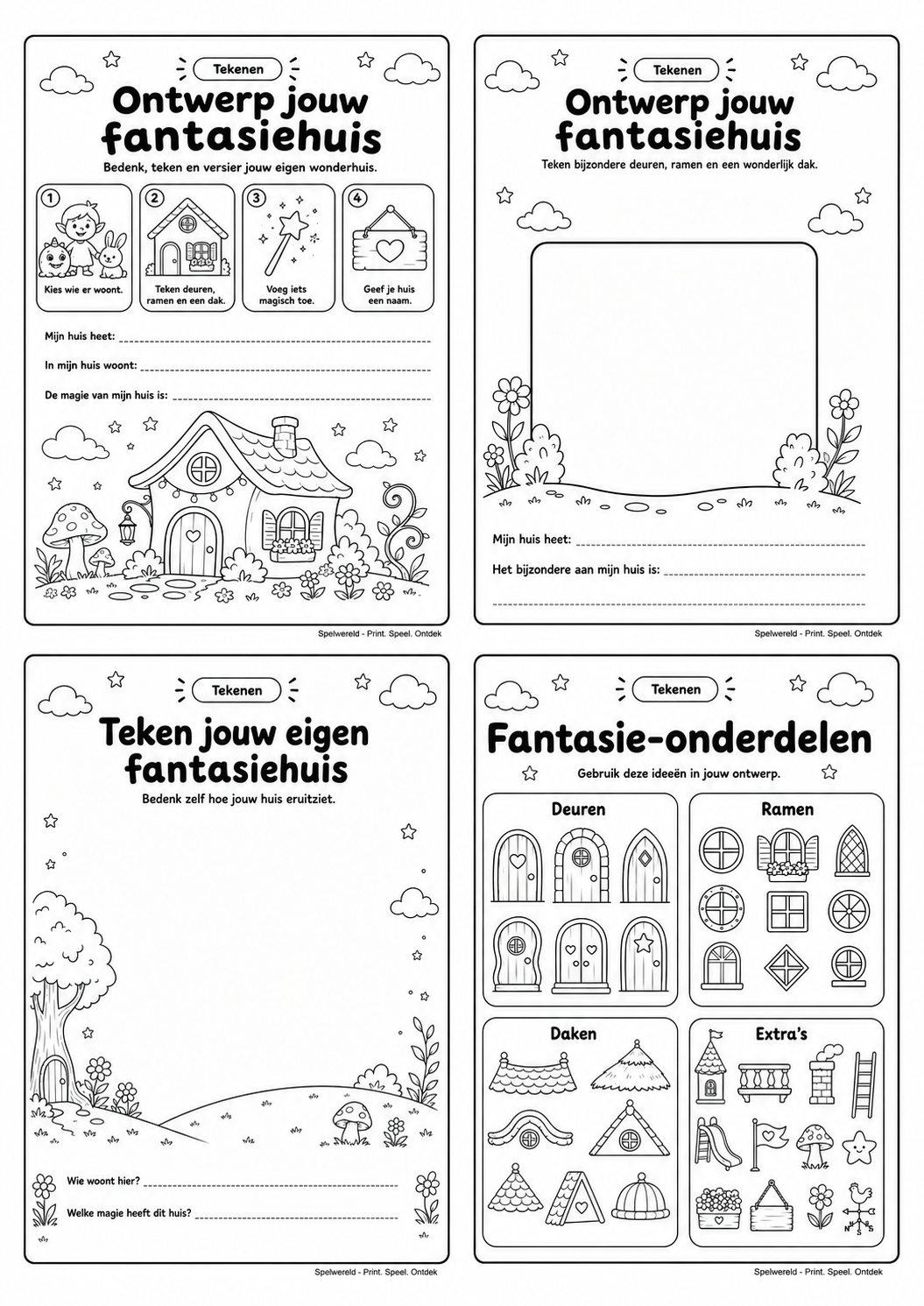 Leeg voorbeeld van Ontwerp jouw fantasiehuis